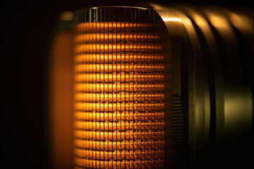 Efficient Macro Capture: Illuminated Filter Cartridge in Industrial Filtration Equipment, Showcasing Precision and Technological Advancements