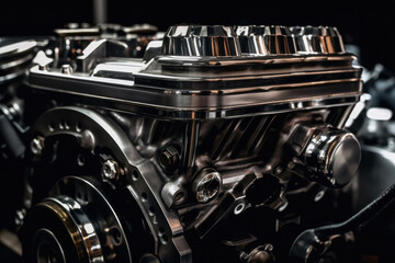 Exquisite Capture: Unveiling the Intricacies of a High-Performance Automotive Engine, Showcasing Precision, Power, and Technological Innovation