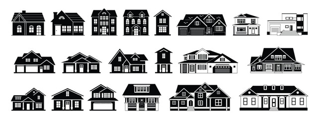 Big set of house silhouette