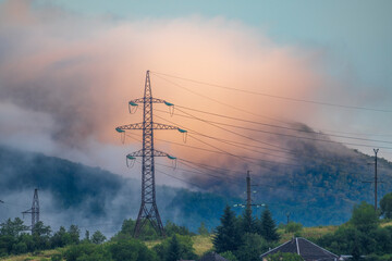 Obraz premium Power supply in Ukraine’s Transcarpathia, Ukraine