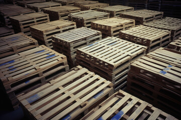 Efficient Stacking Mastery: A Macro View of Palletized Goods in a Well-Organized Warehouse