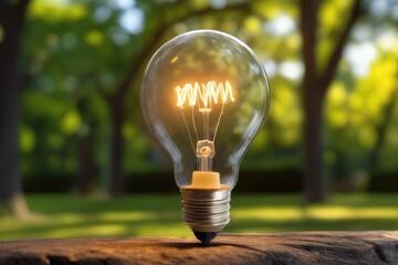 light bulb with green background