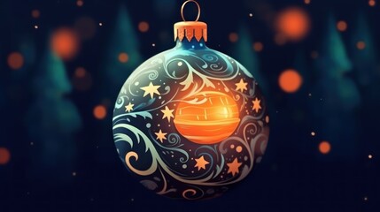 Christmas tree decoration with bokeh background, . christmas toy. christmas concept.