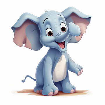 Cute elephant in cartoon style