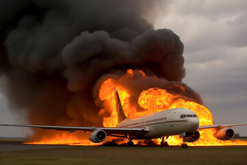 Flugzeugbrand - obrazy, fototapety, plakaty