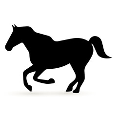 Fototapeta premium black silhouette of a running horse