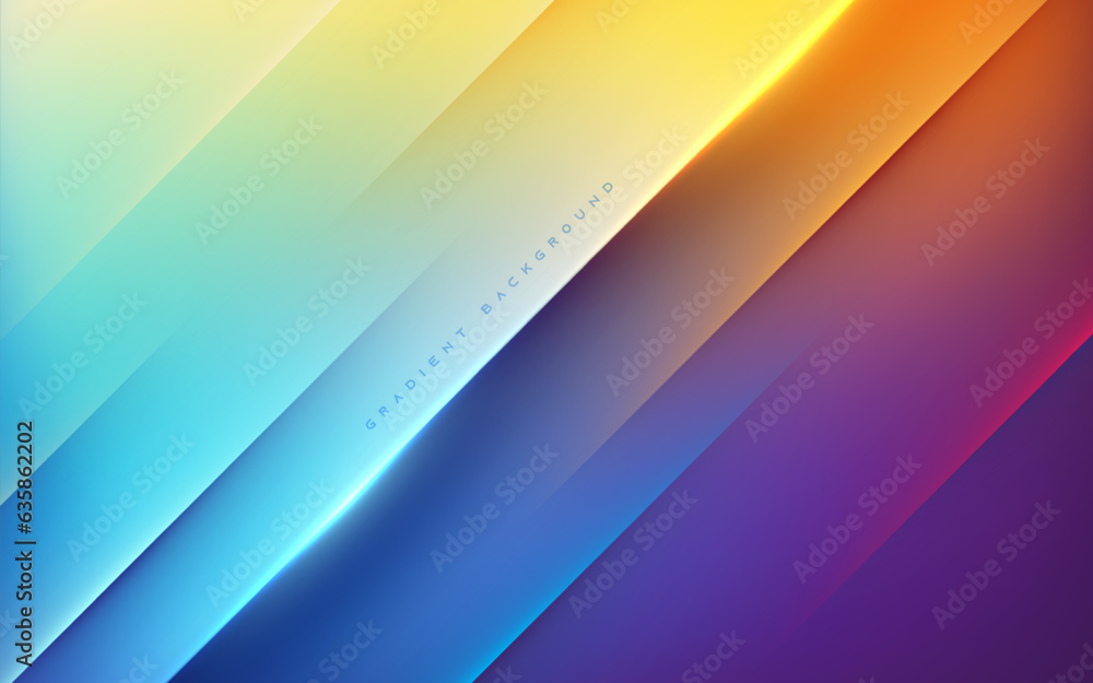Poster abstract smooth colorful gradient background with light diagonal