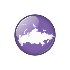 Russia Circle Button Country Map Vector Template