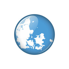 Denmark Circle Button Europe Country Map Vector Template