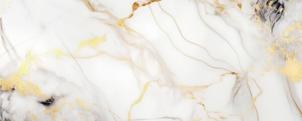 Natural white marble texture with golden inserts