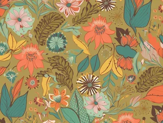 Zelfklevend Fotobehang australia flowers pattern background © Rosyad