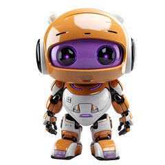 Cute robot teen, mini unit robot toy gesturing. Generative AI