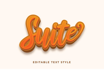 Suite 3d text style, editable font effect