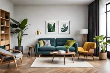 modern living room generated ai