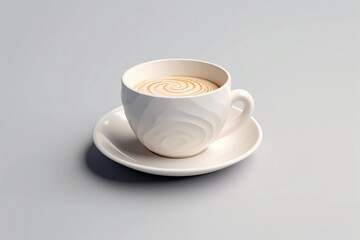 coffee in a cup and saucer on a pastel background