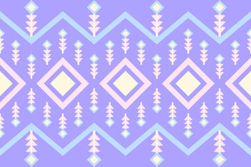 Geometric ethnic pastel color oriental pattern traditional Design for background,carpet,wallpaper,clothing,wrapping,fabric,Vector illustration.embroidery style.
