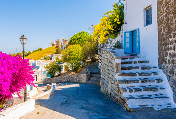 Chora Village old street view in Patmos Island
