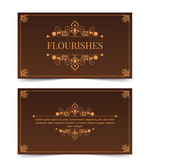 Vintage ornament greeting card vector template