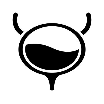 Bladder icon vector illustration design, human internal organ, black on white background