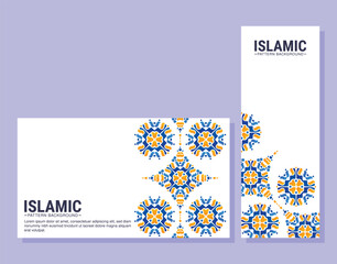 colorful islamic pattern card design