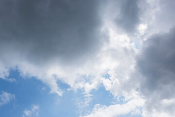 Blue sky with white clouds, weather concept