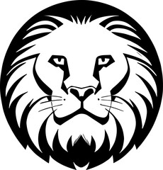 simple logo head of a lion 