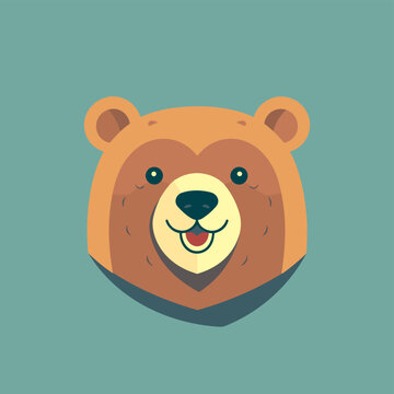 Vector logo cute bear, bear icon, bear sticker