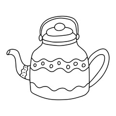 Doodle kettle vector sketch