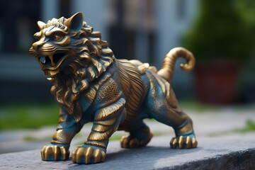 Fototapeta na wymiar golden tiger statue
