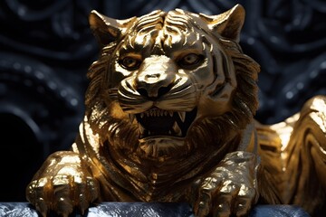 golden tiger statue