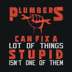 Fototapeta na wymiar plumbers can fixa lot of things stupid is't one of them