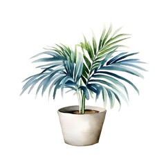 House plant isolated on white background in watercolor style