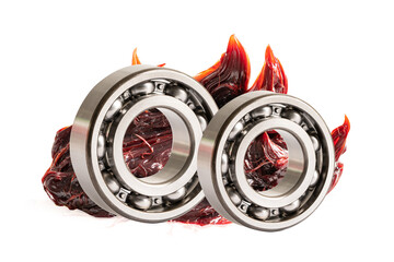Ball bearing stainless with grease, red excellent water resistance synthetic lithium complex grease...