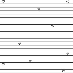 A lined sheet or blank with small hearts to create a notebook.
