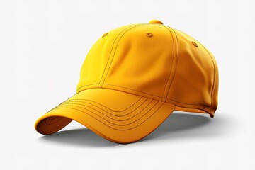 Yellow baseball cap isolated on white background