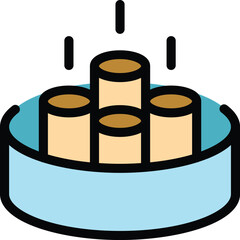 Fiber bandwidth icon outline vector. Optic cable. Internet network color flat