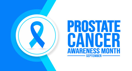 September is Prostate Cancer Awareness Month background template. Holiday concept. background, banner, placard, card, and poster design template with text inscription and standard color. vector