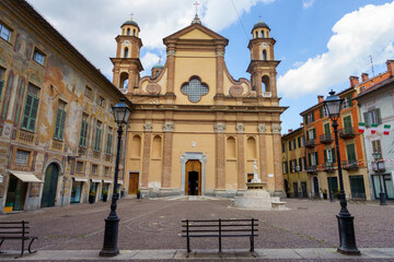 Fototapeta na wymiar Historic church of Santa Maria Maggiore at Novi Ligure, Italy