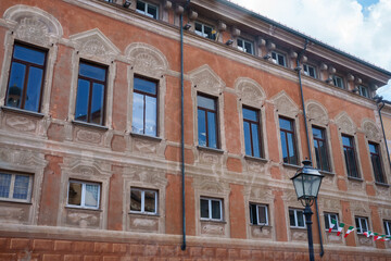 Fototapeta na wymiar Historic square Mariano Dellepiane at Novi Ligure, Italy