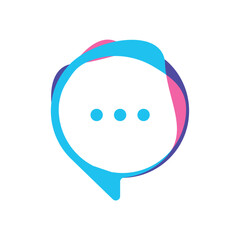 Chat Bubble Flow Logo Icon Design Vector Template