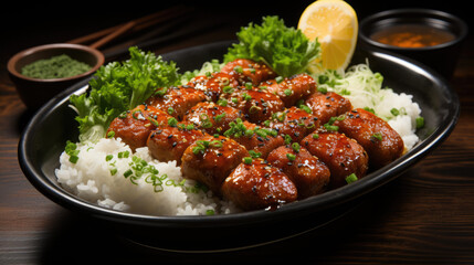 Fototapeta premium fried pork with rice