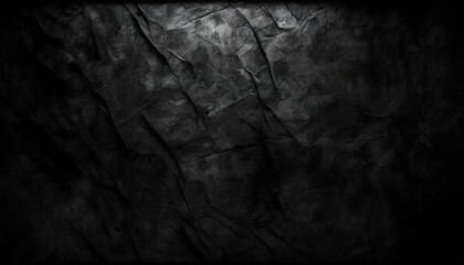 Abstract Black Stone Wall Background with Rough Texture - ai generated