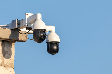 high-mounted outdoor surveillance cameras