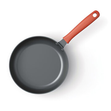 Frying pan 3d icon. cooking utensils. Isolated object on white background