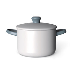 3d style illustration of cooking pot icon. Simple icon for web and app. Isolated on white background.