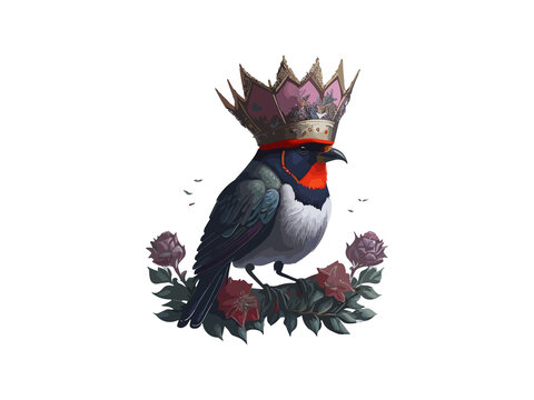 recommend clip art: Floral Bird with Royal Crown Clip Art
                    
