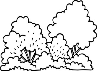 hand drawn bush illustration.