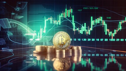 Investment and Financial Concept, Bearish Graph and candle stick, Growth market, Loss market. Generative AI.