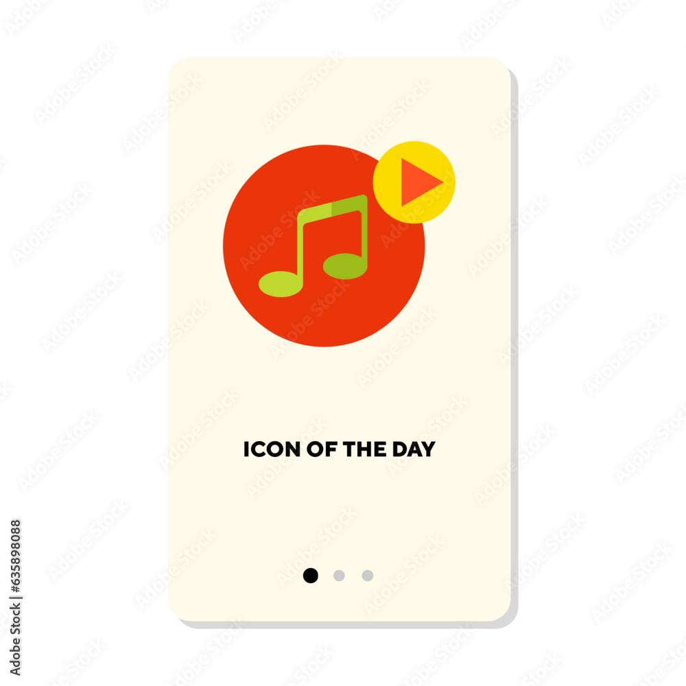 Poster audio file or media player flat vector icon. vertical sign or illustration of symbol or element for 