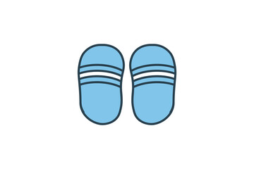 Flip flops Icon. Icon related to clothes. flat line icon style. Simple vector design editable